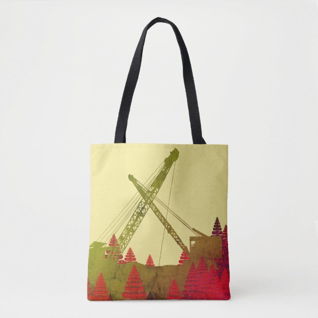 Bolsa Tote Northwest Crane and Shovel OPERANDO arte de ENGENH (Frente)