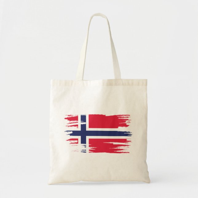 Bolsa Tote Noruega Flag Brush Art (Frente)