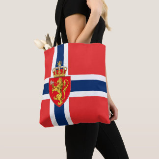Bolsa Tote Noruega, pavilhão norueguês, com casaco de armas/a