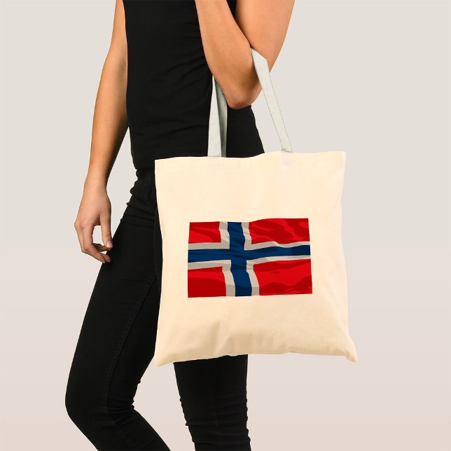 Bolsa Tote Noruega Sinalizador Vermelho E Azul (Criador carregado)