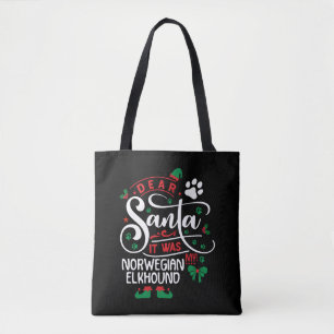 Bolsa Tote Norueguês Elkhound Dog Christmas Dog