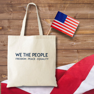 Bolsa Tote NÓS, A Liberdade PESSOAS, Igualdade de Paz   Azul
