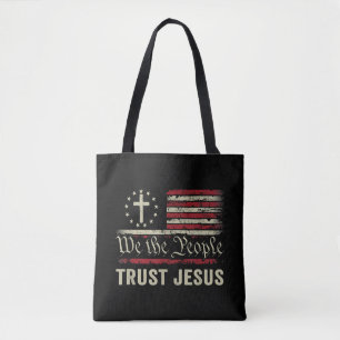 Bolsa Tote Nós, as Pessoas, confiamos em Jesus - EUA, bandeir