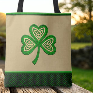 Bolsa Tote Nós Celtas do Trevo Irlandês St Patrick