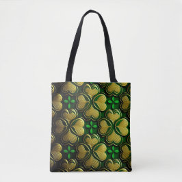 BOLSA TOTE NÓS CÉLTICOS IRLANDESES VERDE E DOURADO
