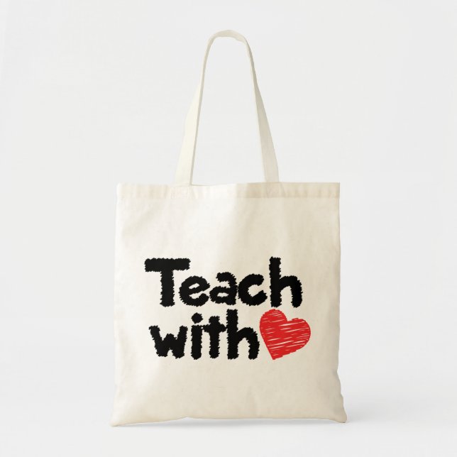 Bolsa Tote Nós ensinamos com coração! saco (Frente)