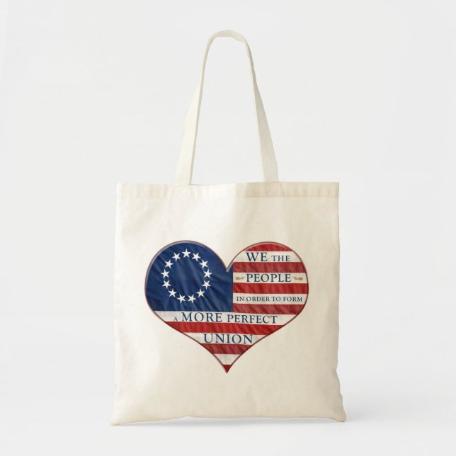 Bolsa Tote Nós, o Pessoas American Flag Heart (Frente)