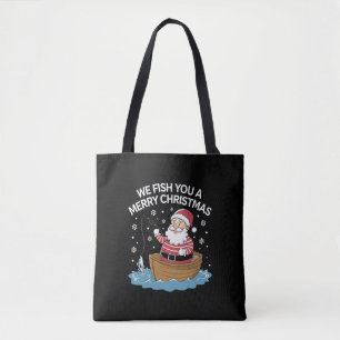 Bolsa Tote Nós Pescamos Um Natal Feliz Pescador Pescando 