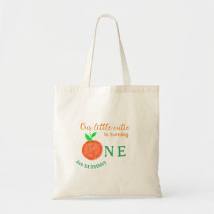 Bolsa Tote Nossa pequena fruta de citros laranja de aniversár
