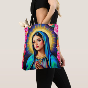 Bolsa Tote Nossa Senhora de Guadalupe Orando Virgem Maria Div