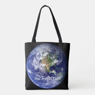 Bolsa Tote Nossa terra frágil toda sobre - imprima a sacola,