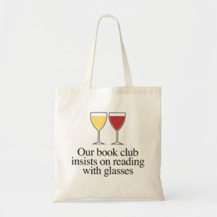 Bolsa Tote Nosso clube de livros insiste em ler com óculos