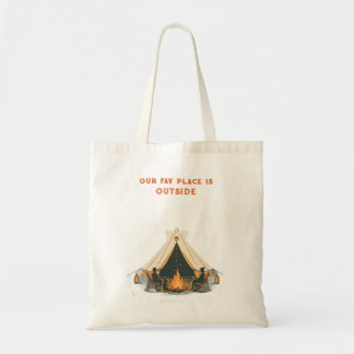 Bolsa Tote Nosso Lugar Favorito É Fora | Fogueira de Acampame