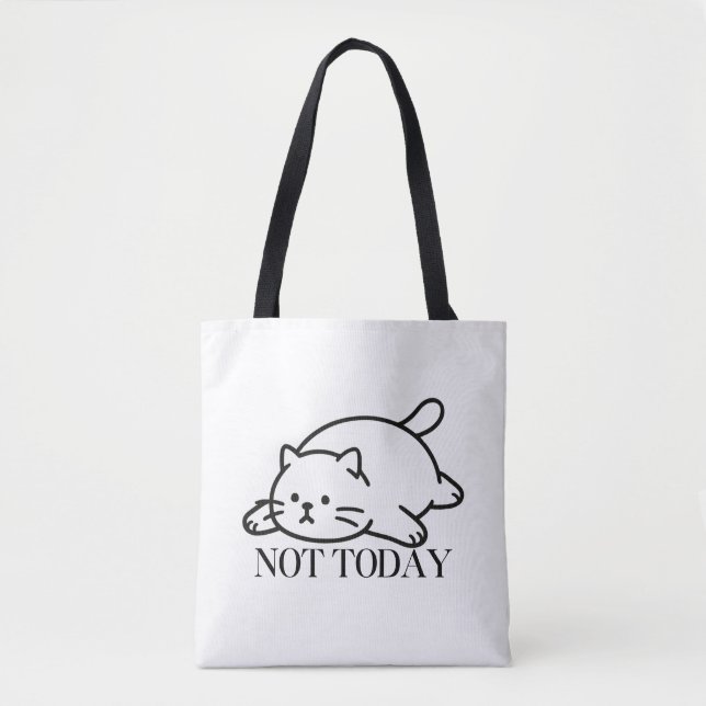 Bolsa Tote Not Today Cute Lazy Cat Mood (Frente)