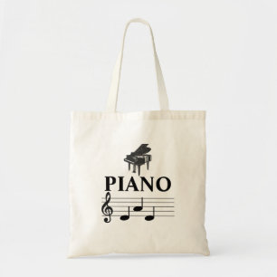 Bolsa Tote Nota de Música Pianista Pianista Grande Pai de Pia