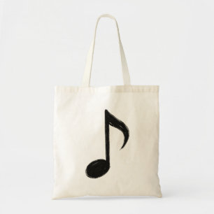 Bolsa Tote Nota Musical Minimalista - Estilo de Pincel de Tin