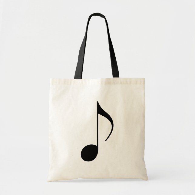 Bolsa Tote nota musical negra (Frente)