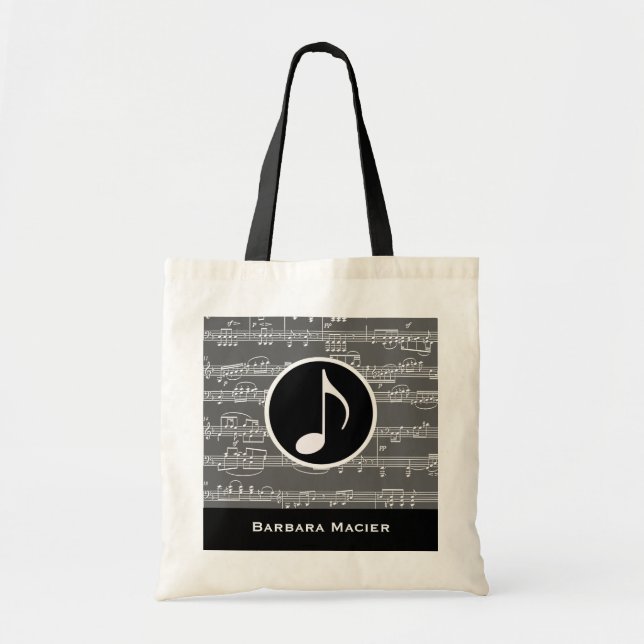 Bolsa Tote nota musical personalizada (Frente)