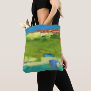 Bolsa Tote Notas de campo - Arte verde Abstrato