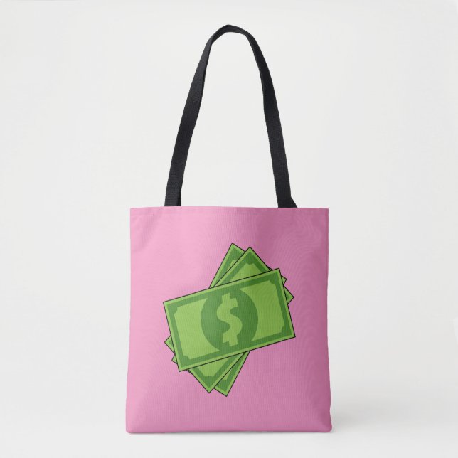 Bolsa Tote Notas de Dinheiro do Cartoon (Frente)