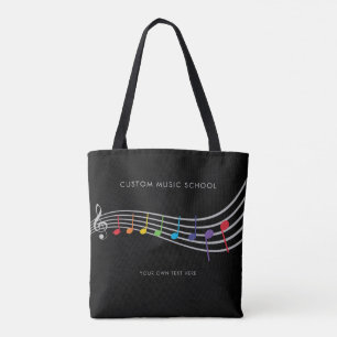 Bolsa Tote Notas de música do Rainbow School de música person