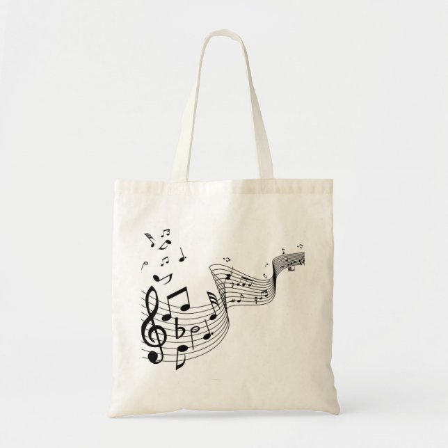 Bolsa Tote Notas de música em branco (Frente)