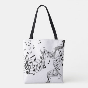 Bolsa Tote Notas de música em branco