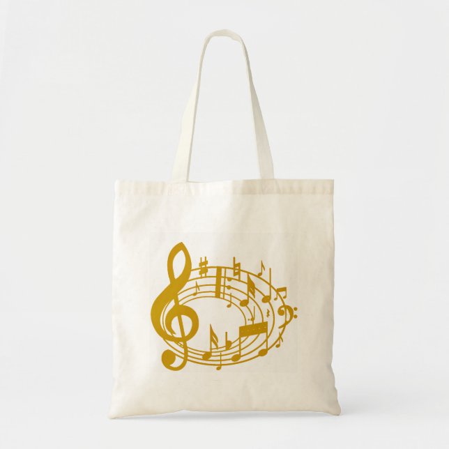 Bolsa Tote Notas Douradas_ (Frente)