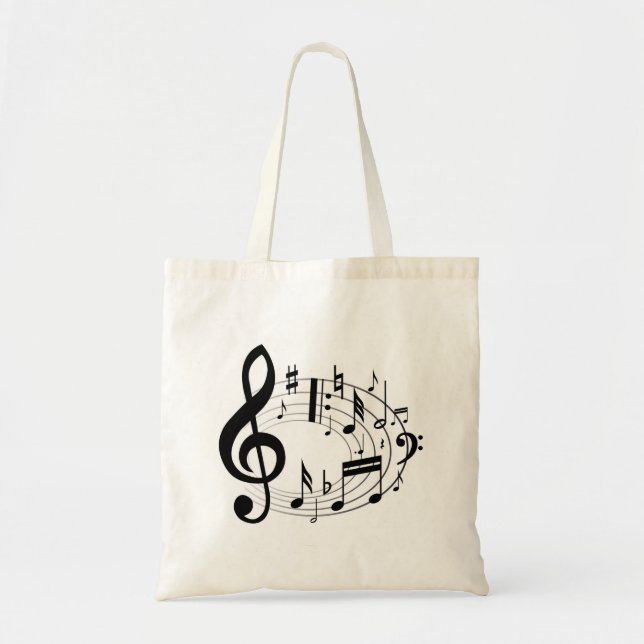 Bolsa Tote Notas musicais (Frente)