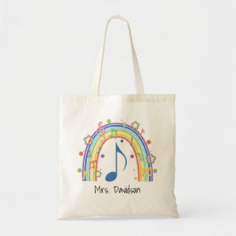 Bolsa Tote Notas Musicais Coloridas Presente Professores Arco