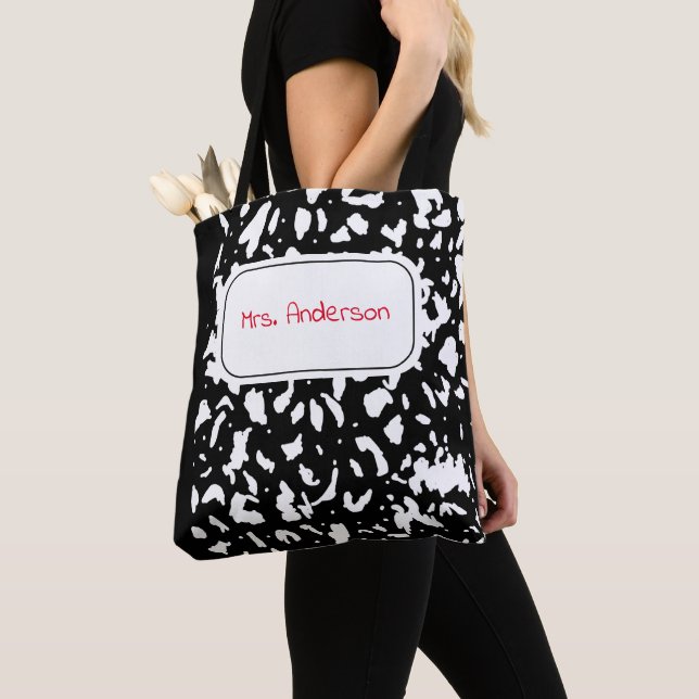 Bolsa Tote Notebook Marble Composition Personalizado (Close Up)