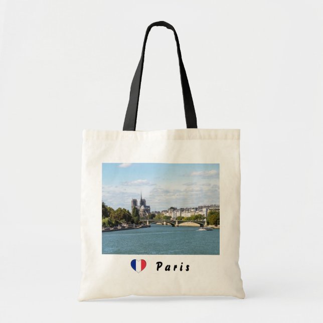 Bolsa Tote Notre Dame de Paris e Seine River - França (Frente)