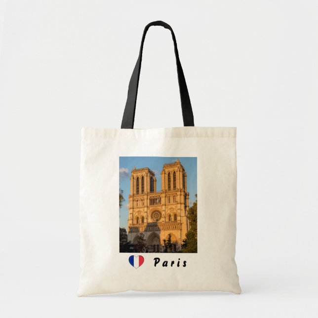 Bolsa Tote Notre Dame de Paris na hora do Ouro - Paris, Franç (Frente)