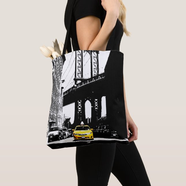 Bolsa Tote Nova Iorque Brooklyn Yellow Taxi USA Nyc Elegant (Close Up)