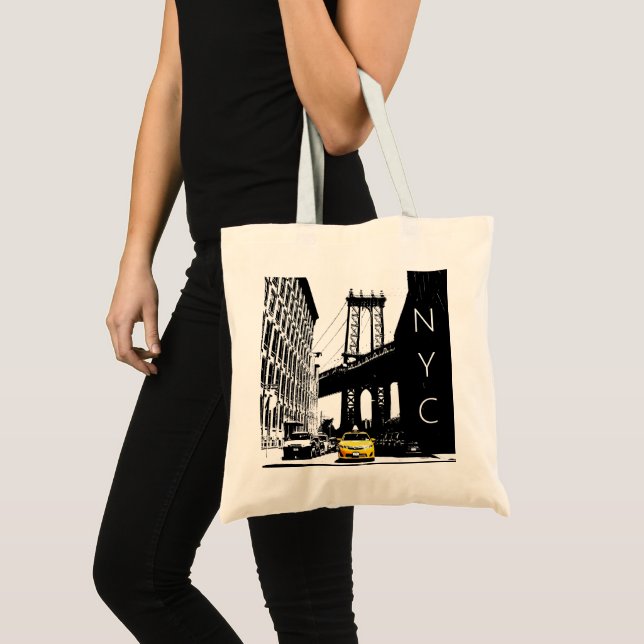 Bolsa Tote Nova Iorque Nyc Brooklyn - Orçamento Amarelo de Tá (Frente (produto))
