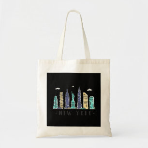 Bolsa Tote Nova Iorque NYC Skyline NY Watercolor Souvenir G