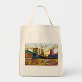 Bolsa Tote Nova Iorque Psicodélico: Ponte Brooklyn, WTC nº 1