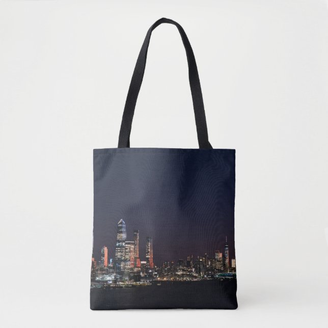 Bolsa Tote Nova Iorque Skyline À Noite (Frente)