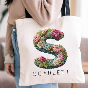 Bolsa Tote Nova Mamãe Monograma Floral do Dia das Mães Pers