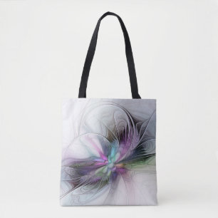 Bolsa Tote Nova Vida, Arte Fantasia Abstrata Colorida Fractal