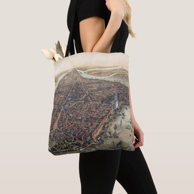 Bolsa Tote Nova York Antiga, Manhattan, Ponte do Brooklyn (Close Up)