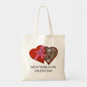 Bolsa Tote Nova York é minha caixa de Namorados de Chocolates