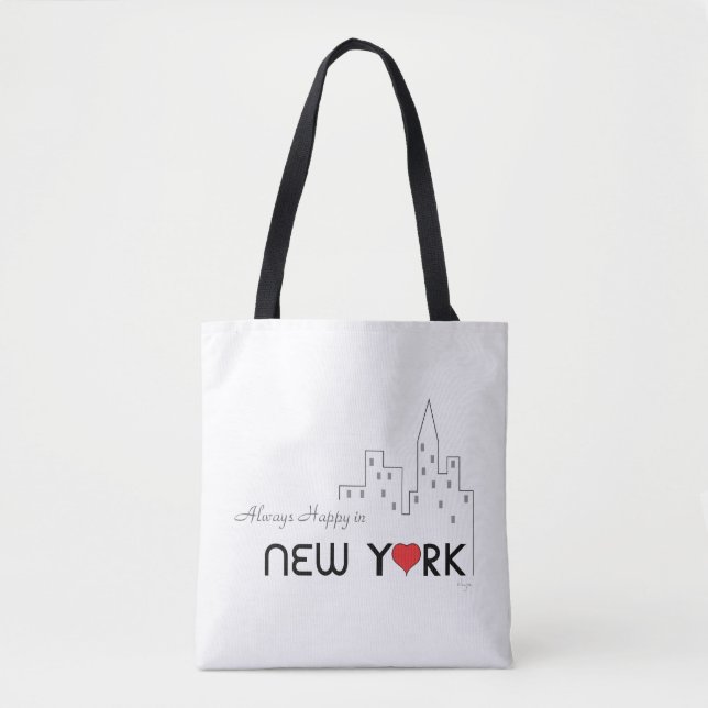 Bolsa Tote Nova York, Manhattan, Black Stripes, Legal (Frente)