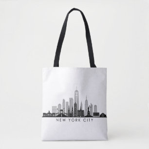 Bolsa Tote NOVA YORK Manhatten EUA City Skyline Silhouette