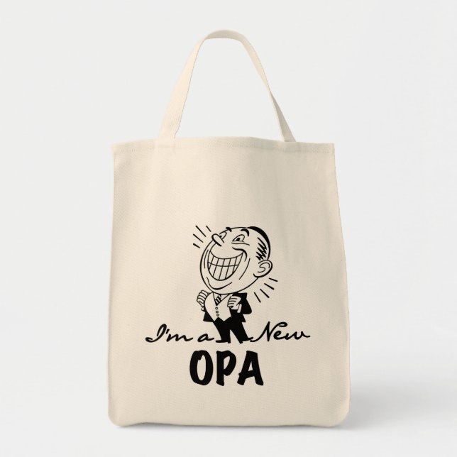 Bolsa Tote Novas camisetas e presentes de avô sorridentes (Frente)