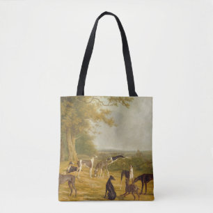 Bolsa Tote Nove galgos em uma paisagem (óleo em canvas)
