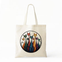 Nove gatos coloridos - Whimsical Feline Art Shoppe