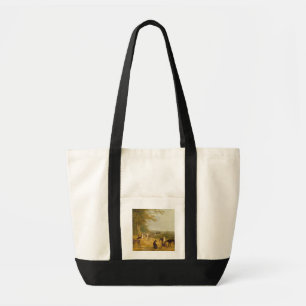 Bolsa Tote Nove Greyhounds em uma paisagem (óleo na canvas)