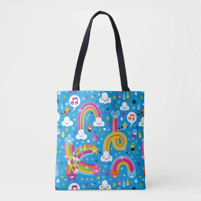 Bolsa Tote nubla-se o teste padrão dos corações das gotas da (Frente)