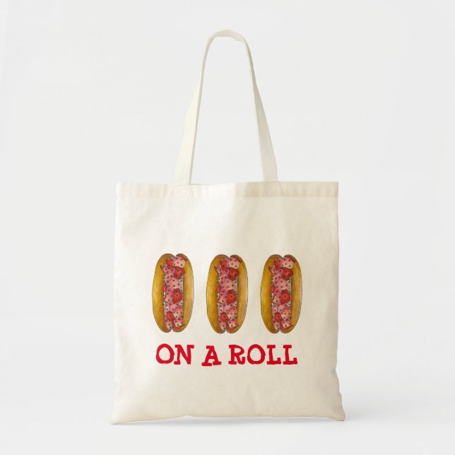 Bolsa Tote Num Saco Roll de Tota de Lagosta (Frente)